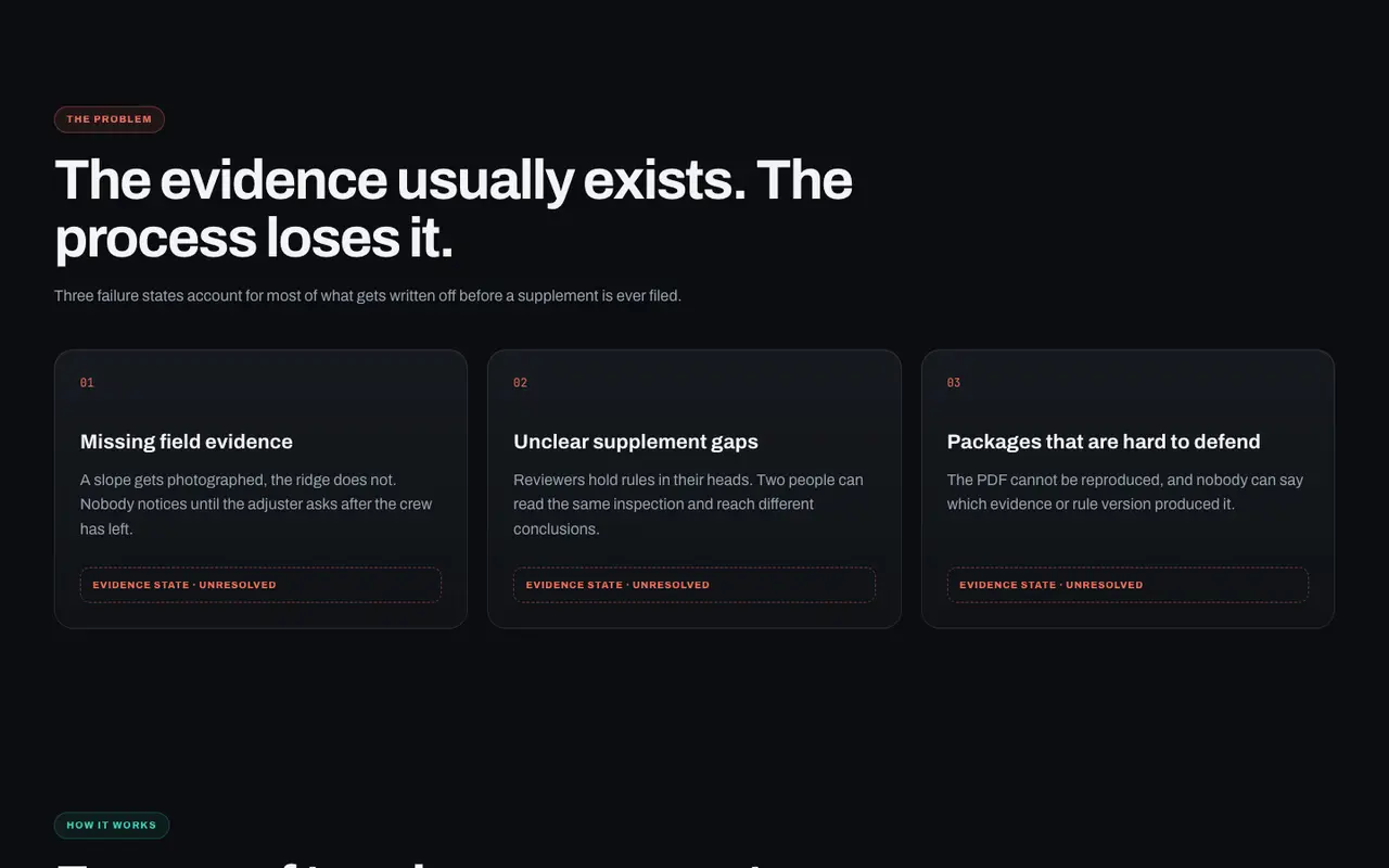 ClaimLayer landing page, section 2