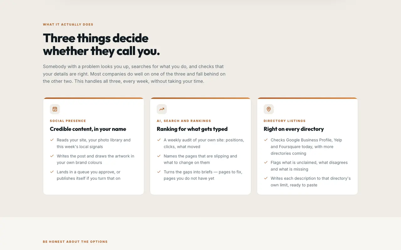 CredibleAI landing page, section 3