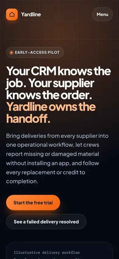 Yardline on a phone